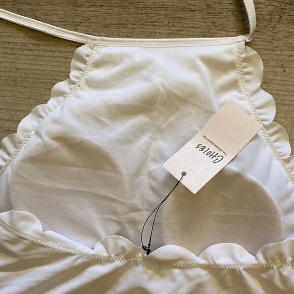 Choies White Halter Swimsuit New w Tags Size Large - Picture 6 of 6